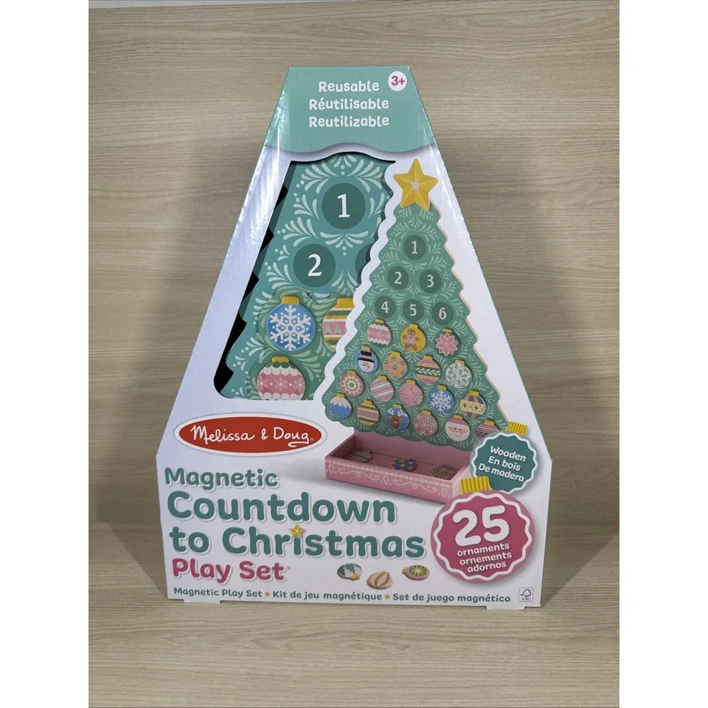 Melissa &Doug Countdown to Christmas Magnetic Advent Calendar Tree Pastel Pretty
